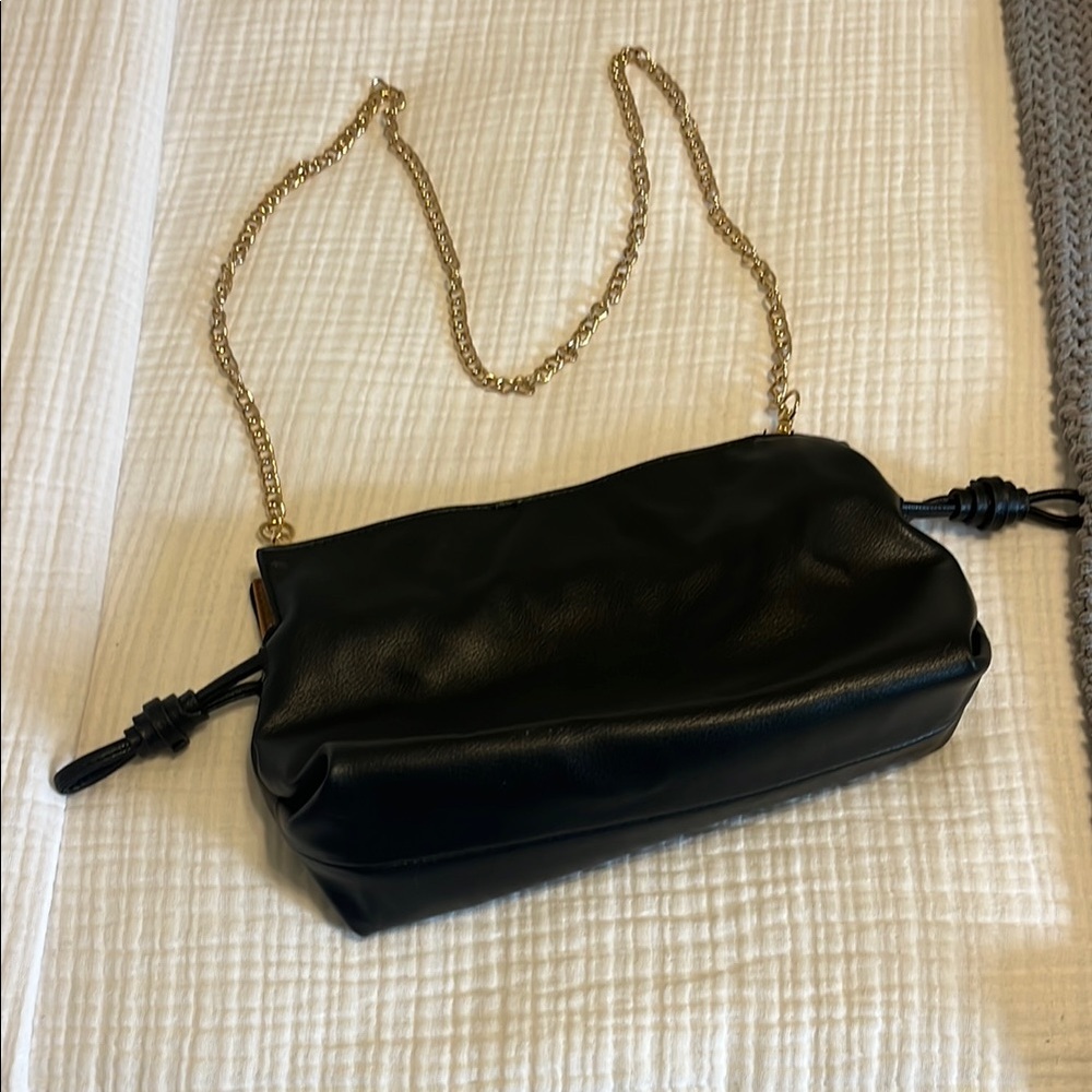 A New Day Black and Gold Crossbody Bag with Chain Strap